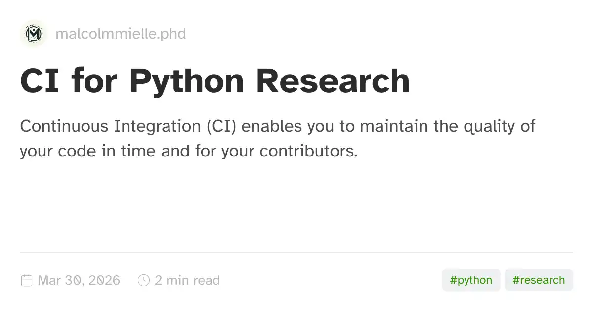 CI for Python Research