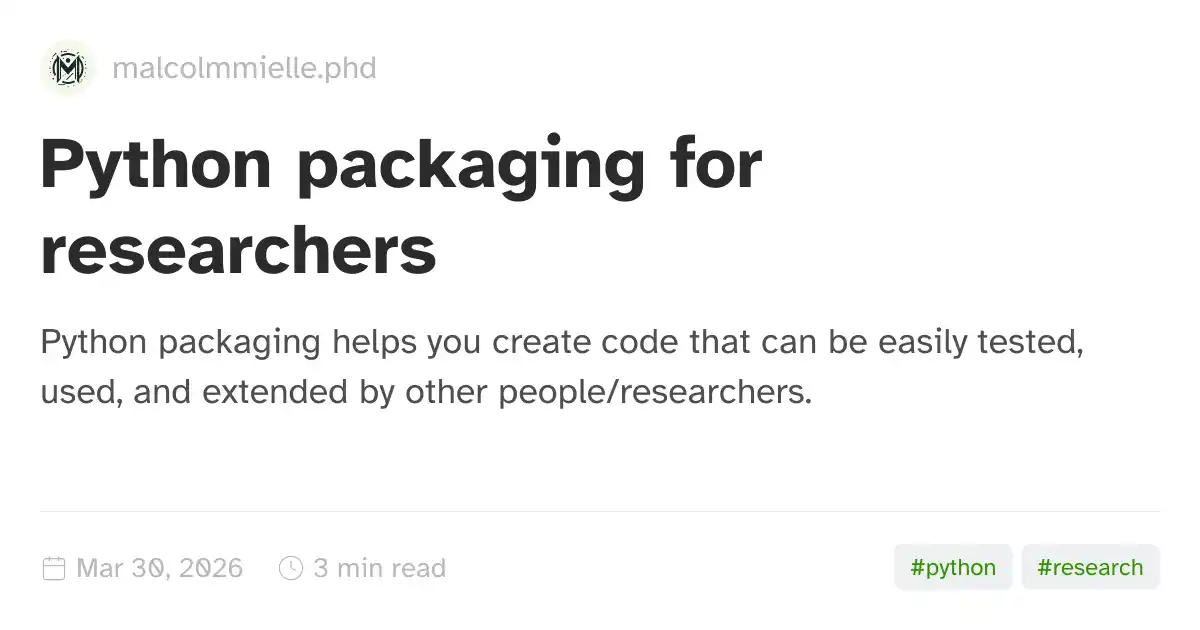 Python packaging for researchers